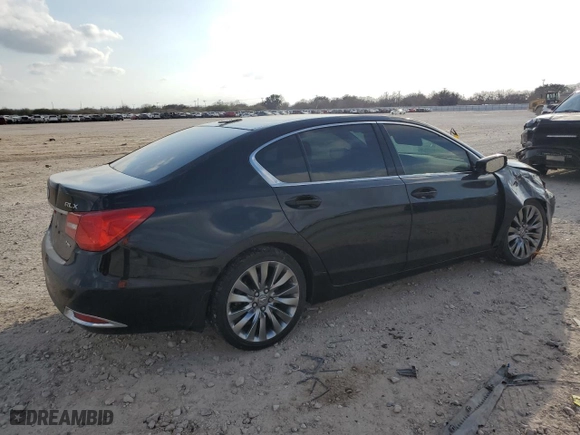 2016 Acura RLX Tech Pkg with VIN JH4KC1F58GC001638, listed as a Copart auction lot 43787985 with 66,701 mi miles and Salvage Title. Bid and sale history available at carsss.com. Image 3.