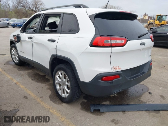 2016 Jeep Cherokee Sport with VIN 1C4PJLAB4GW229799, listed as a IAAI auction lot 41894502 with 117,651 mi miles. Bid and sale history available at carsss.com. Image 3.