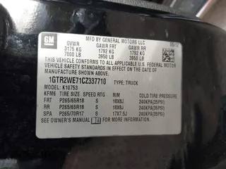 2012 GMC Sierra 1500 SLT z VIN 1GTR2WE71CZ337710, wystawiony jako IAAI lot #40658228 z przebiegiem 105 781 mil mil oraz . Historia ofert i sprzedaży dostępna na DreamBid. Obrazek 9.