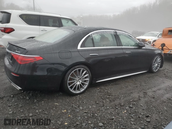 2024 Mercedes-Benz S 580e with VIN W1K6G6KB3RA264513, listed as a Copart auction lot 49379275 with 4,314 mi miles and Non Repairable. Bid and sale history available at DreamBid. Image 3.
