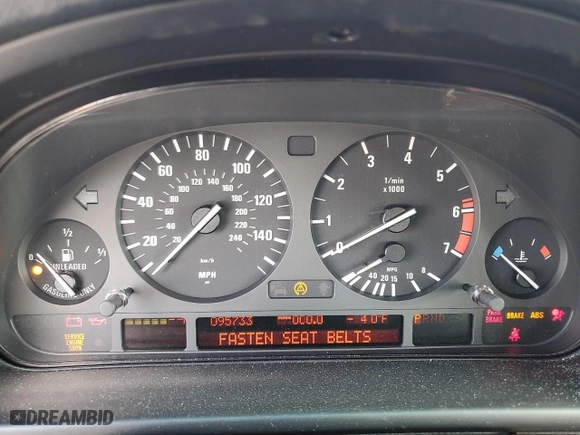 2000 BMW 5 Series 540iA with VIN WBADN6341YGM69313, listed as a Copart auction lot 78801034 with 95,733 mi miles and Salvage Title. Bid and sale history available at carsss.com. Image 9.