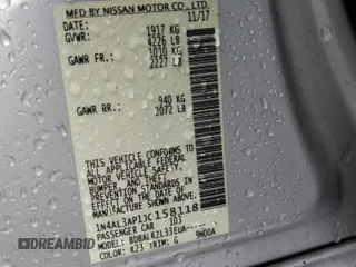 2018 Nissan Altima S with VIN 1N4AL3AP1JC158118, listed as a Copart auction lot 52215455 with 112,491 mi miles and Salvage Title. Bid and sale history available at DreamBid. Image 14.
