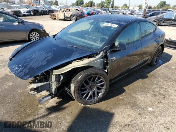 2025 Tesla Model 3 Long Range with VIN 5YJ3E1EA0SF902836, listed as a Copart auction lot 49674245 with 3,302 mi miles and Salvage Title. Bid and sale history available at DreamBid. Image 1.