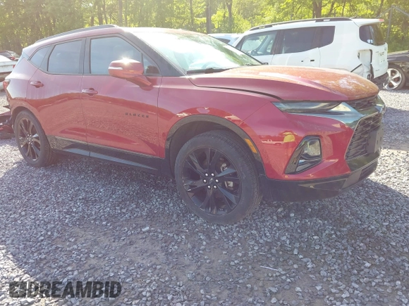 2019 Chevrolet Blazer RS z VIN 3GNKBJRS7KS693603, wystawiony jako IAAI lot #42342389 z przebiegiem 54 641 mil mil oraz . Historia ofert i sprzedaży dostępna na DreamBid. Obrazek 1.