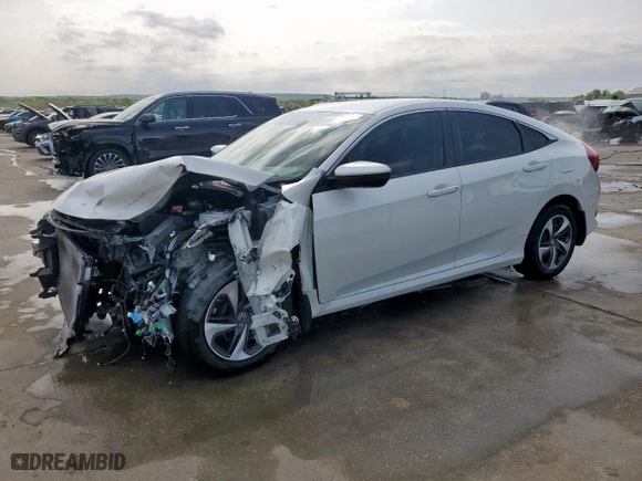 2019 Honda Civic Sedan LX with VIN 19XFC2F68KE005157, listed as a Copart auction lot 51259485 with 63,377 mi miles and Salvage Title. Bid and sale history available at carsss.com. Image 1.