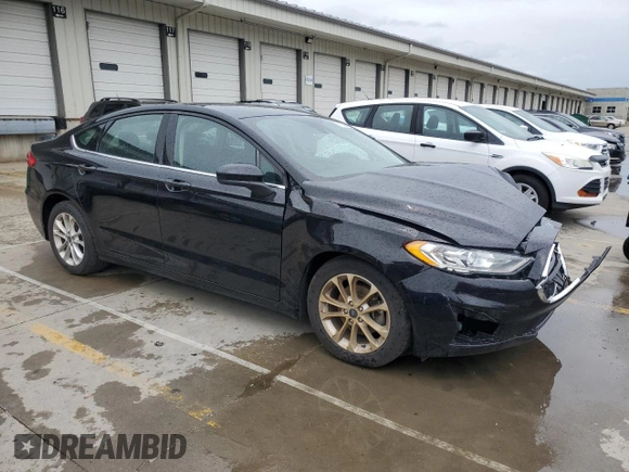 2020 Ford Fusion SE with VIN 3FA6P0HD9LR231017, listed as a Copart auction lot 55156965 with 56,161 mi miles and Salvage title. Bid and sale history available at DreamBid. Image 4.