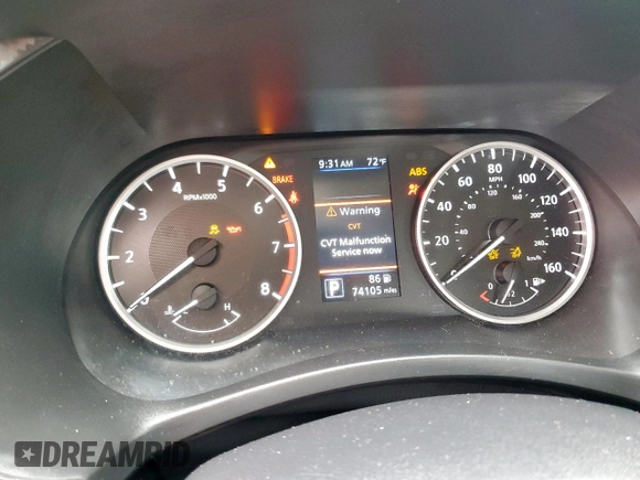 2024 Nissan Sentra S with VIN 3N1AB8BV5RY278923, listed as a Copart auction lot 58967085 with 74,105 mi miles and Salvage title. Bid and sale history available at DreamBid. Image 9.