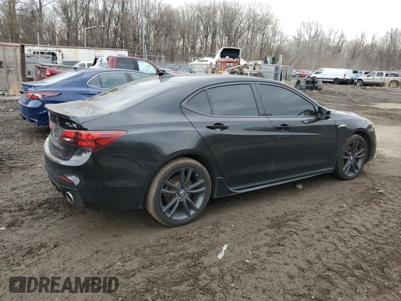 2019 Acura TLX w/A-Spec Pkg with VIN 19UUB2F67KA008467, listed as a Copart auction lot 42804915 with 44,126 mi miles and Salvage Title. Bid and sale history available at carsss.com. Image 3.