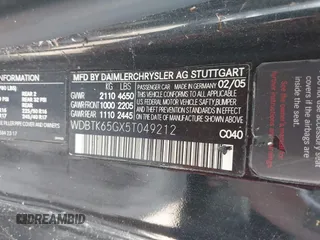 2005 Mercedes-Benz CLK 320 с VIN WDBTK65GX5T049212, выставлен на аукционе IAAI как лот 42661855 с пробегом Не указан миль и . История ставок и продаж доступна на DreamBid. Изображение 9.