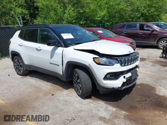 2024 Jeep Compass Limited с VIN 3C4NJDCN1RT595118, выставлен на аукционе IAAI как лот 42666248 с пробегом 42 342 миль миль и . История ставок и продаж доступна на DreamBid. Изображение 1.