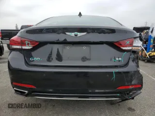 2018 Genesis G80 3.8L with VIN KMHGN4JE5JU238787, listed as a Copart auction lot 62377095 with 71,405 mi miles and Salvage title. Bid and sale history available at DreamBid. Image 6.
