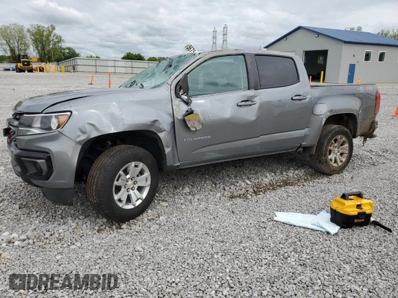 2021 Chevrolet Colorado 4WD LT с VIN 1GCGTCEN5M1298492, выставлен на аукционе Copart как лот 56751315 с пробегом 21 833 миль миль и Списание • Salvage title. История ставок и продаж доступна на DreamBid. Изображение 1.