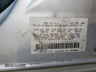 2005 Mitsubishi Galant ES z VIN 4A3AB36F35E052578, wystawiony jako Copart lot #54779195 z przebiegiem 333 528 mil mil oraz Szkoda całkowita • Salvage title. Historia ofert i sprzedaży dostępna na DreamBid. Obrazek 12.