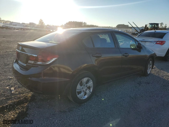 2013 Honda Civic Sdn LX with VIN 2HGFB2F59DH588406, listed as a Copart auction lot 85868884 with 124,929 mi miles and Salvage Title. Bid and sale history available at carsss.com. Image 3.