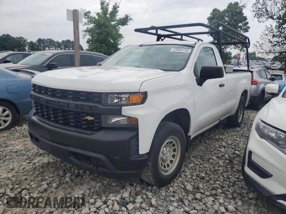 2020 Chevrolet Silverado 1500 Work Truck with VIN 3GCNWAEH8LG147966, listed as a Copart auction lot 53994745 with 106,803 mi miles and Clean Title. Bid and sale history available at carsss.com. Image 1.