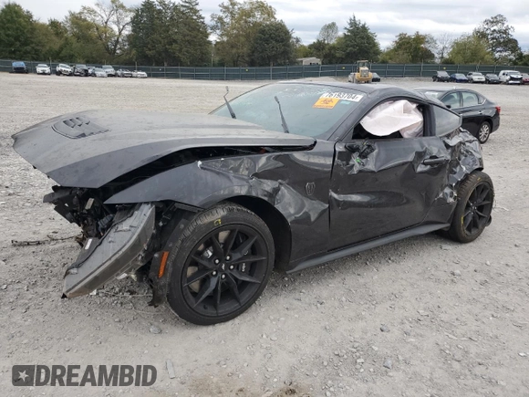2024 Ford Mustang Dark Horse with VIN 1FA6P8R0XR5504259, listed as a Copart auction lot 76193704 with 0 mi miles and Salvage Title. Bid and sale history available at carsss.com. Image 1.