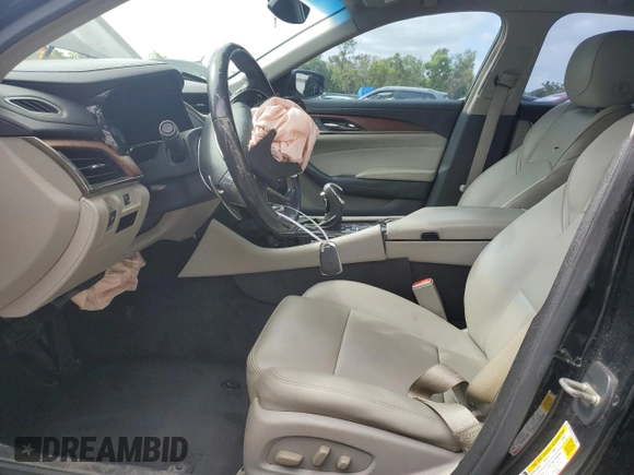 2015 Cadillac CTS RWD with VIN 1G6AP5SX7F0142090, listed as a Copart auction lot 50448055 with 74,245 mi miles and Salvage title. Bid and sale history available at DreamBid. Image 7.