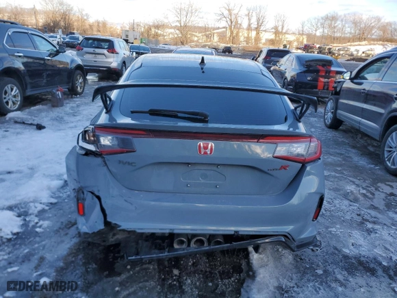 2025 Honda Civic Type R with VIN JHMFL5G48SX000344, listed as a Copart auction lot 45850855 with 11,455 mi miles and Salvage Title. Bid and sale history available at carsss.com. Image 6.