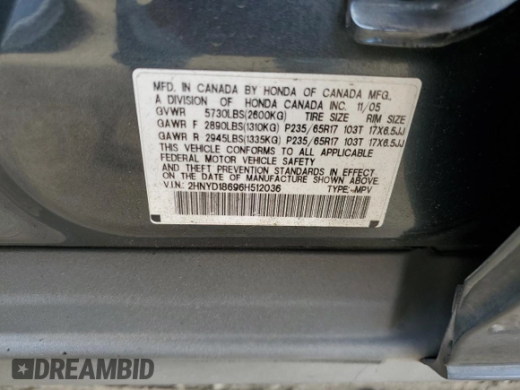 2006 Acura MDX Touring with VIN 2HNYD18696H512036, listed as a Copart auction lot 70642334 with 185,351 mi miles and Salvage Title. Bid and sale history available at carsss.com. Image 13.