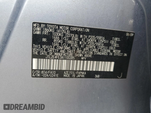 2010 Scion xB with VIN JTLZE4FE3A1100385, listed as a Copart auction lot 53754515 with 99,701 mi miles and Salvage Title. Bid and sale history available at DreamBid. Image 15.
