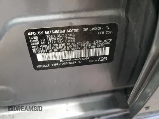 2022 Mitsubishi Mirage ES z VIN ML32AUHJ8NH006084, wystawiony jako Copart lot #58522195 z przebiegiem 54 361 mil mil oraz Czysty tytuł • Clean title. Historia ofert i sprzedaży dostępna na DreamBid. Obrazek 13.