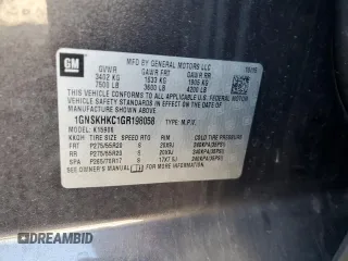 2016 Chevrolet Suburban LT z VIN 1GNSKHKC1GR198058, wystawiony jako Copart lot #56909335 z przebiegiem 150 907 mil mil oraz Szkoda całkowita • Salvage title. Historia ofert i sprzedaży dostępna na DreamBid. Obrazek 13.