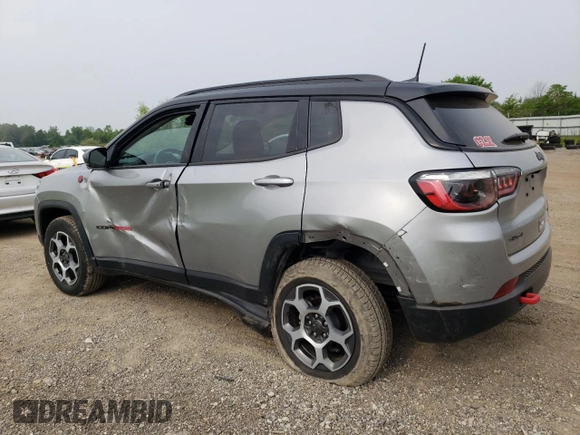 2022 Jeep Compass Trailhawk with VIN 3C4NJDDB7NT163504, listed as a Copart auction lot 60799975 with 16,312 mi miles and Salvage title. Bid and sale history available at DreamBid. Image 2.