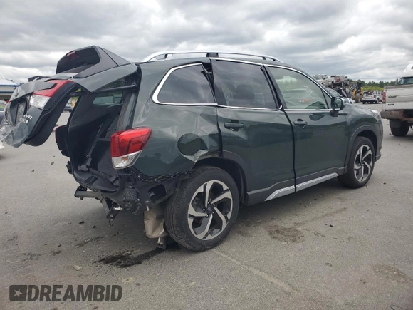 2023 Subaru Forester Touring with VIN JF2SKARCXPH421629, listed as a Copart auction lot 57392635 with 17,157 mi miles and Salvage title. Bid and sale history available at DreamBid. Image 3.
