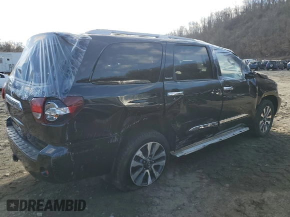 2019 Toyota Sequoia Limited with VIN 5TDJY5G18KS172799, listed as a Copart auction lot 47751605 with 29,122 mi miles and Salvage Title. Bid and sale history available at carsss.com. Image 3.