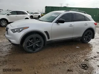 2016 Infiniti QX70 with VIN JN8CS1MW4GM400288, listed as a Copart auction lot 51423095 with 115,733 mi miles and Salvage Title. Bid and sale history available at carsss.com. Image 1.