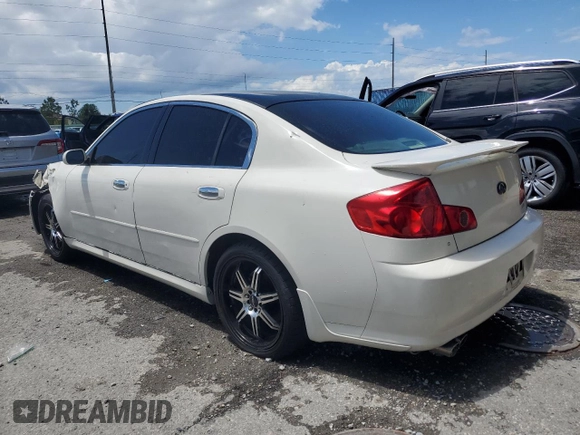 2005 Infiniti G35 z VIN JNKCV51EX5M221996, wystawiony jako Copart lot #56928235 z przebiegiem 167 377 mil mil oraz Szkoda całkowita • Salvage title. Historia ofert i sprzedaży dostępna na DreamBid. Obrazek 2.
