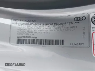 2015 Audi A3 1.8T Premium with VIN WAU6CLFF4F1108281, listed as a IAAI auction lot 41703182 with 126,768 mi miles. Bid and sale history available at carsss.com. Image 9.