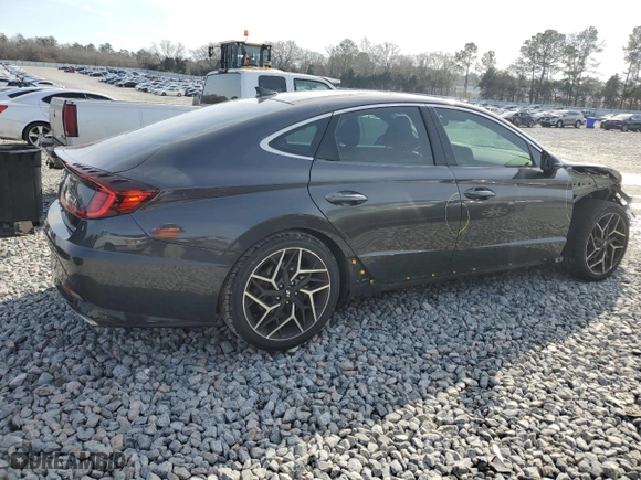 2021 Hyundai Sonata N Line with VIN 5NPEK4JC8MH106592, listed as a Copart auction lot 42183565 with 52,698 mi miles and Salvage Title. Bid and sale history available at carsss.com. Image 3.