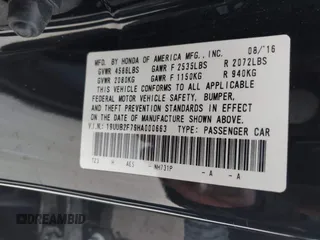 2017 Acura TLX V6 w/Advance Pkg with VIN 19UUB2F79HA000663, listed as a IAAI auction lot 41639785 with Not provided miles and . Bid and sale history available at DreamBid. Image 9.