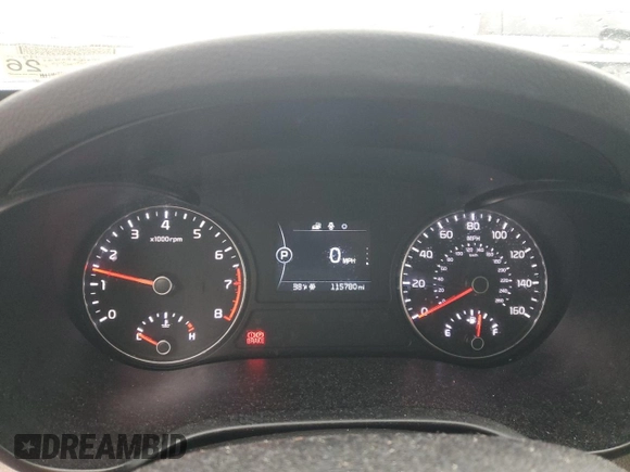 2016 Kia Optima LX with VIN 5XXGT4L3XGG009395, listed as a Copart auction lot 52696615 with 115,780 mi miles and Salvage title. Bid and sale history available at DreamBid. Image 9.