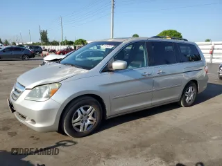 2007 Honda Odyssey EX-L z VIN 5FNRL38697B039741, wystawiony jako Copart lot #56868365 z przebiegiem 135 742 mil mil oraz Czysty tytuł • Clean title. Historia ofert i sprzedaży dostępna na DreamBid. Obrazek 1.