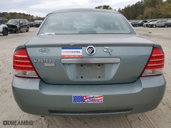 2005 Mercury Montego Premier with VIN 1MEFM42145G606121, listed as a Copart auction lot 78864334 with 0 mi miles and Salvage Title. Bid and sale history available at carsss.com. Image 6.