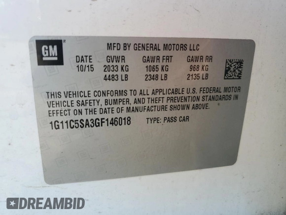 2016 Chevrolet Malibu Limited LT with VIN 1G11C5SA3GF146018, listed as a Copart auction lot 69567344 with 138,082 mi miles and Salvage Title. Bid and sale history available at carsss.com. Image 13.