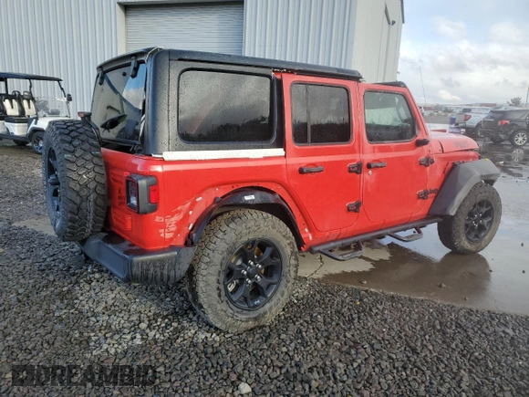 2021 Jeep Wrangler Unlimited Sport Altitude with VIN 1C4HJXDGXMW546873, listed as a Copart auction lot 44045685 with 33,592 mi miles and Salvage Title. Bid and sale history available at carsss.com. Image 3.