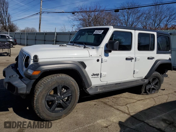 2021 Jeep Wrangler Unlimited Sport Altitude with VIN 1C4HJXDG2MW507355, listed as a Copart auction lot 45525405 with 22,511 mi miles and Salvage Title. Bid and sale history available at carsss.com. Image 1.