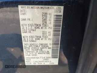 2016 Nissan Frontier SV z VIN 1N6AD0ER3GN754388, wystawiony jako IAAI lot #41971297 z przebiegiem 123 960 mil mil oraz . Historia ofert i sprzedaży dostępna na DreamBid. Obrazek 9.
