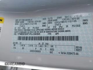 2023 Ford Bronco z VIN 1FMEE5DP1PLC08565, wystawiony jako IAAI lot #41610564 z przebiegiem 19 244 mil mil oraz . Historia ofert i sprzedaży dostępna na DreamBid. Obrazek 9.