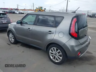 2018 Kia Soul + with VIN KNDJP3A5XJ7579843, listed as a IAAI auction lot 42086255 with 106,886 mi miles. Bid and sale history available at carsss.com. Image 3.