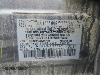 2021 Nissan Sentra SV with VIN 3N1AB8CV2MY297288, listed as a Copart auction lot 55493435 with 65,017 mi miles and Salvage title. Bid and sale history available at DreamBid. Image 12.
