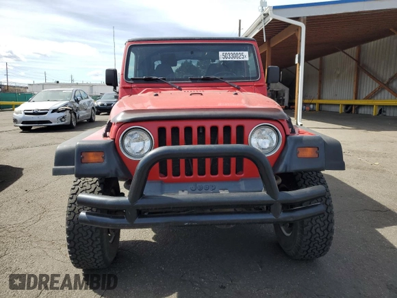 1999 Jeep Wrangler Sport z VIN 1J4FY19S4XP111512, wystawiony jako Copart lot #50330025 z przebiegiem 118 583 mil mil oraz Czysty tytuł • Clean title. Historia ofert i sprzedaży dostępna na DreamBid. Obrazek 5.