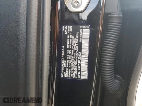 2020 Porsche Cayenne E-Hybrid with VIN WP1AE2AY7LDA22692, listed as a Copart auction lot 42208275 with 33,083 mi miles and Salvage title. Bid and sale history available at DreamBid. Image 13.