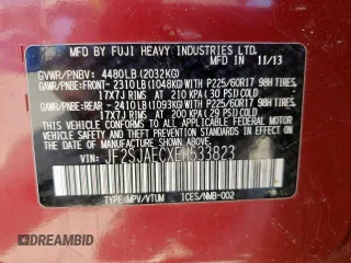 2014 Subaru Forester Premium z VIN JF2SJAECXEH533823, wystawiony jako Copart lot #56499935 z przebiegiem 206 046 mil mil oraz Szkoda całkowita • Salvage title. Historia ofert i sprzedaży dostępna na DreamBid. Obrazek 13.