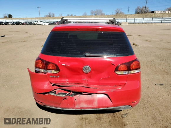 2012 Volkswagen Golf with VIN WVWDB7AJ6CW210177, listed as a Copart auction lot 45854635 with 166,161 mi miles and Salvage title. Bid and sale history available at DreamBid. Image 6.