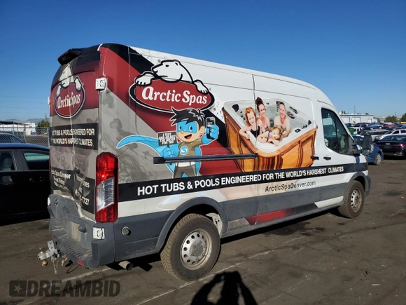 2020 Ford Transit Cargo with VIN 1FTBR2CG2LKB54267, listed as a Copart auction lot 77145744 with 75,702 mi miles and Salvage Title. Bid and sale history available at carsss.com. Image 3.