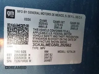 2024 GMC Terrain SLE z VIN 3GKALMEG5RL292662, wystawiony jako IAAI lot #42148356 z przebiegiem 12 939 mil mil oraz . Historia ofert i sprzedaży dostępna na DreamBid. Obrazek 9.